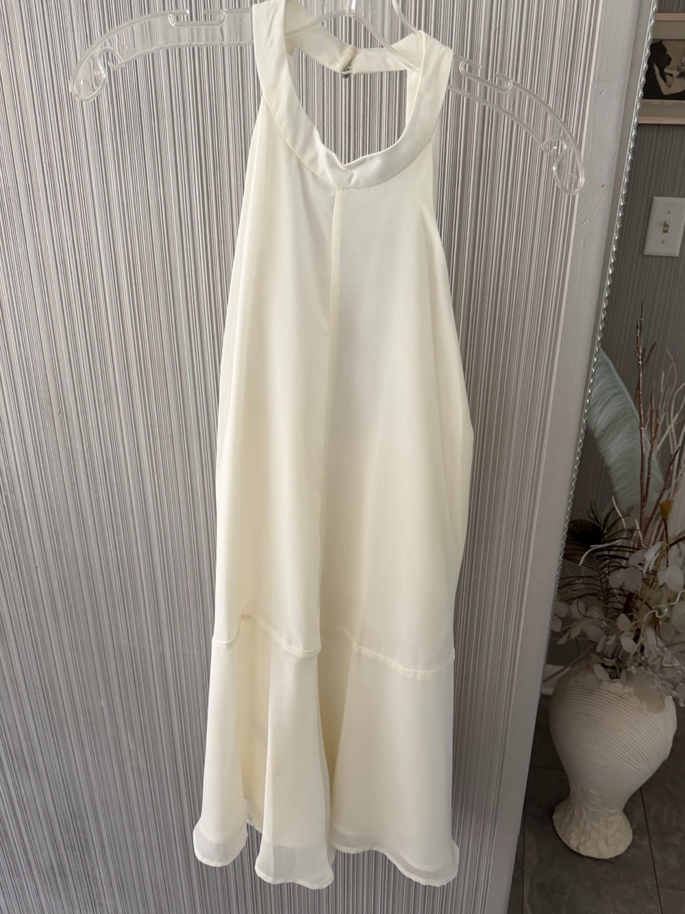 BCBGeneration Flowy Cream Halter Romper